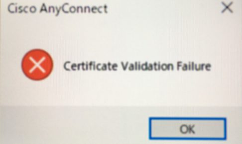 AnyConnect certificate validation Failure